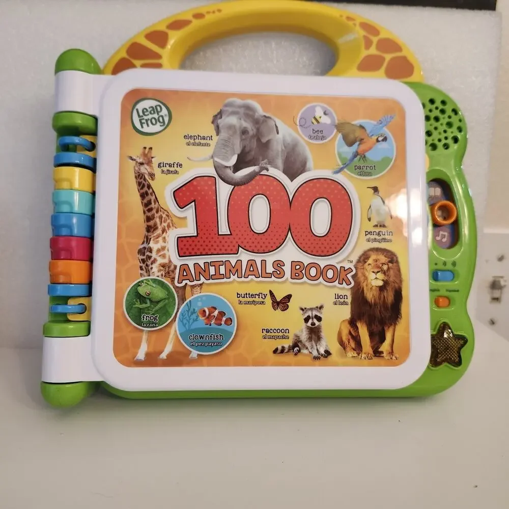 Leap Frog 100 Animals Book & 100 Words Book Bith Works Great English Or Spanish